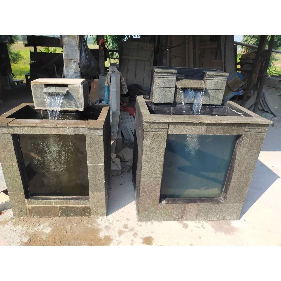 Kolam ikan mini portable batu alam