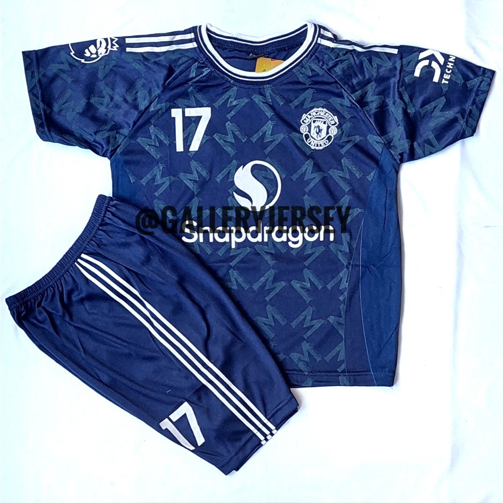SETELAN JERSEY BOLA ANAK ANAK MANCHESTER UNITED MAN UNITED HOME MERAH NAVY GARNACHO SETELAN BAJU BOL