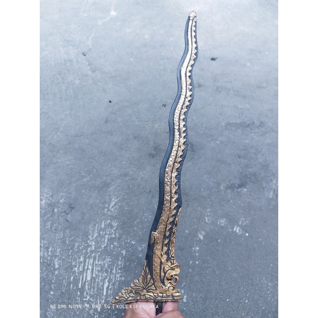 Keris Kinatah Naga Liong luk 9 ppamor Keleng