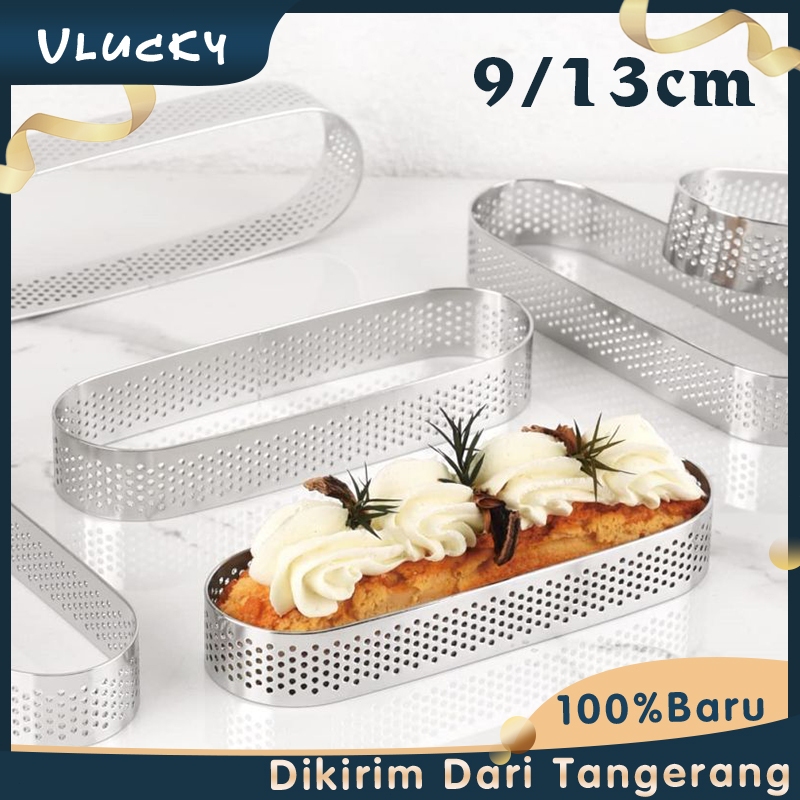 Cake Ring Mold Perforated Pie Ring Oval Bulat Kotak Persegipanjang Pie Perforated Stainless Steel
