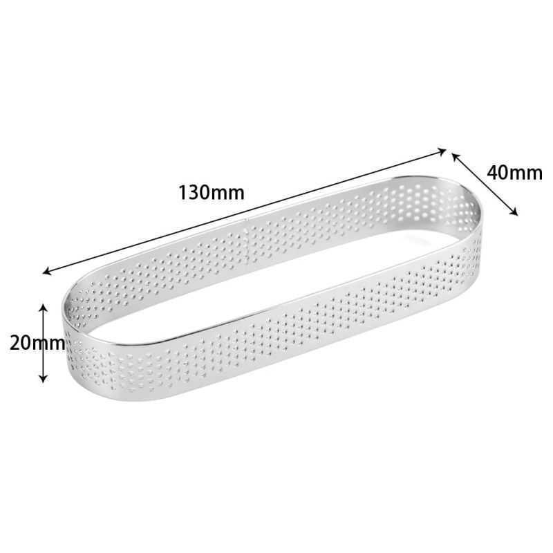 Cake Ring Mold Perforated Pie Ring Oval Bulat Kotak Persegipanjang Pie Perforated Stainless Steel -