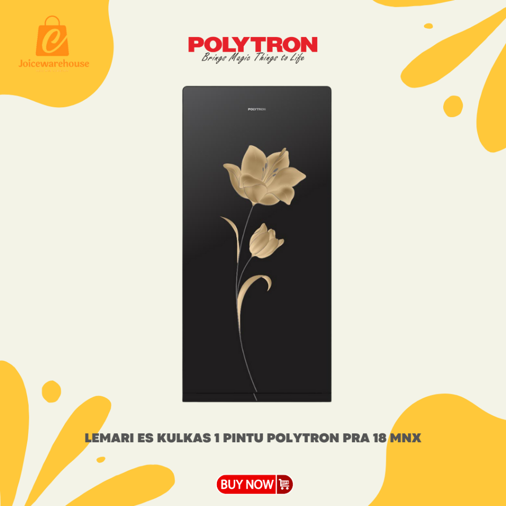KULKAS POLYTRON 1 PINTU PRA 18MNX 180L GLASS DOOR