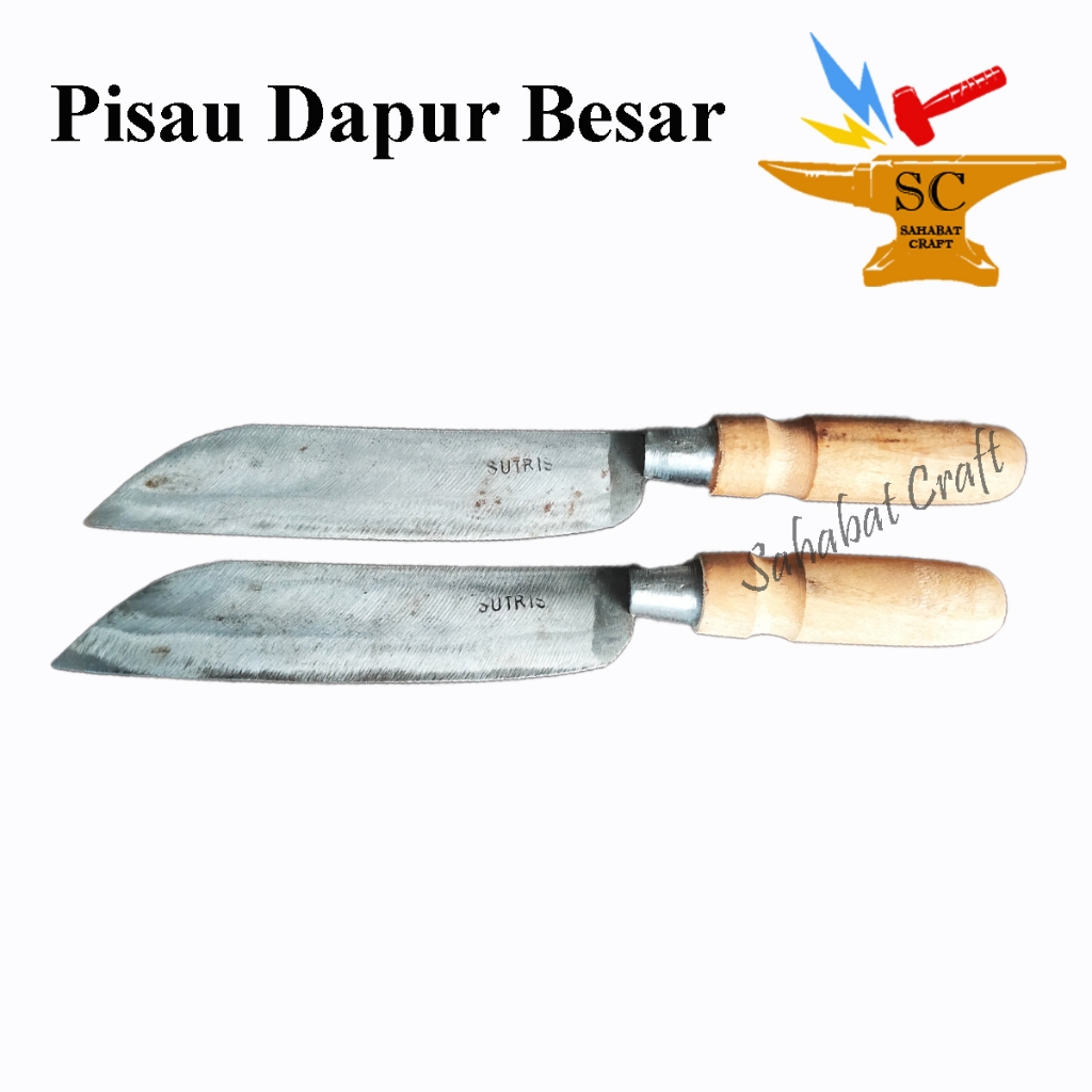 Pisau Dapur Besar Kualitas Terbaik Pisau Pengupas Pemotong Sayur Pisau Sutris Bahan Baja Gagang Kayu