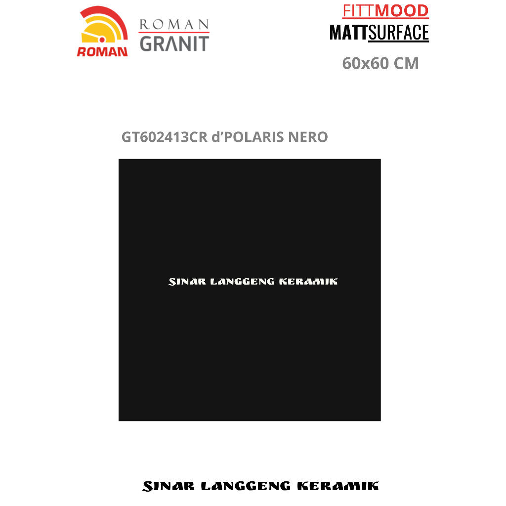 ROMAN GRANIT GT602413CR POLARIS NERO 60X60 MATT LANTAI