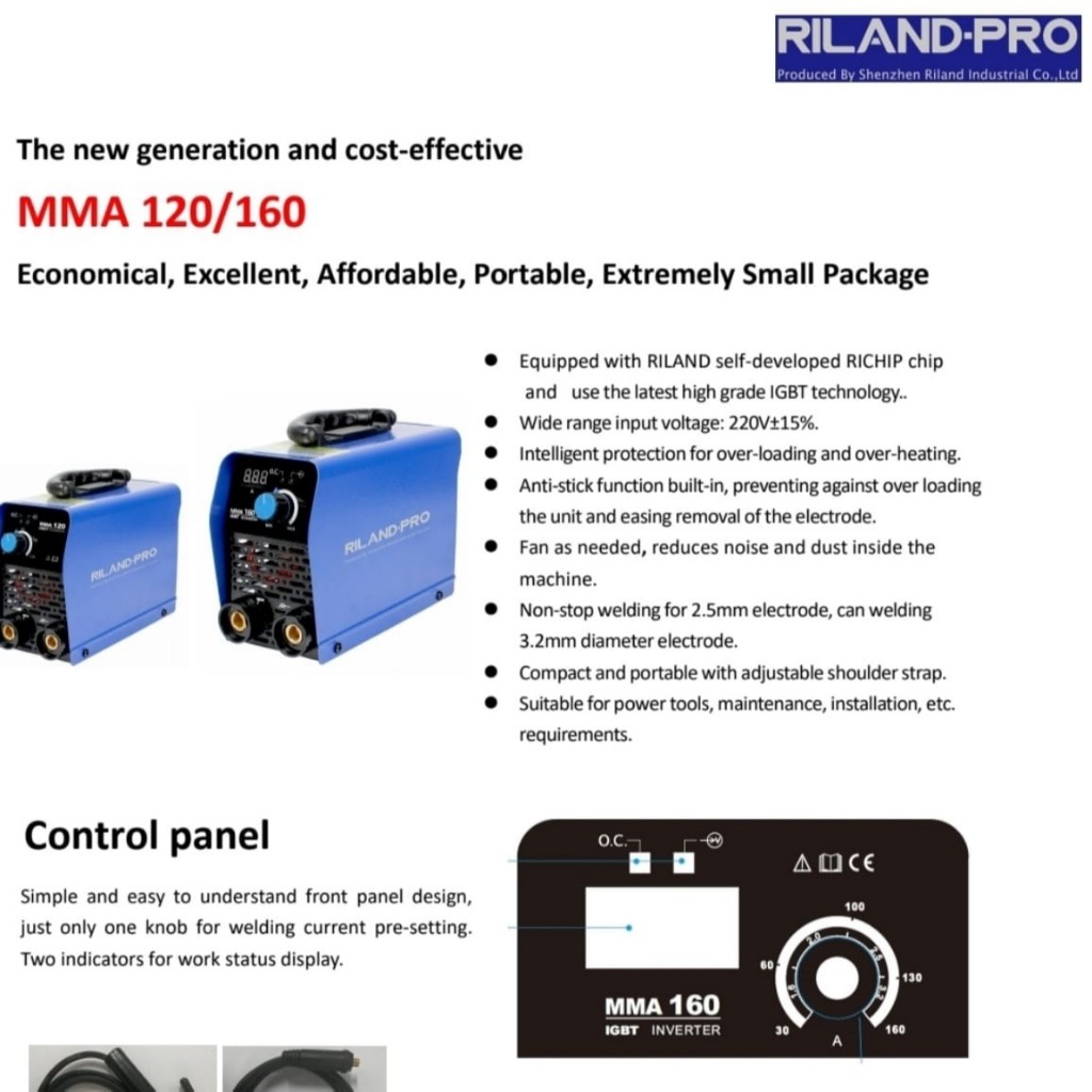 MESIN LAS INVERTER RILAND-PRO MMA 160