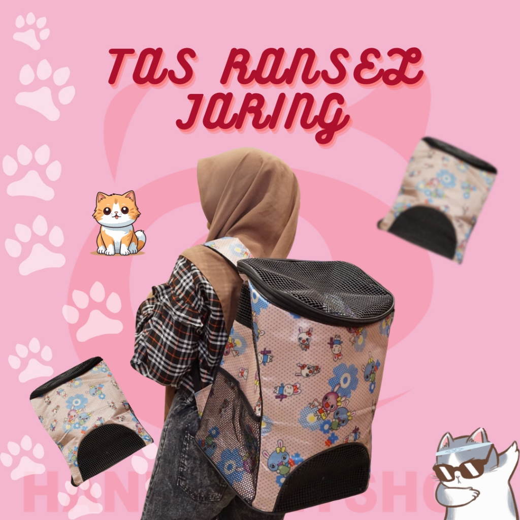 TAS RANSEL JARING | TAS RANSEL KUCING | TAS GENDONG KUCING ANJING | RANSEL BACKPA