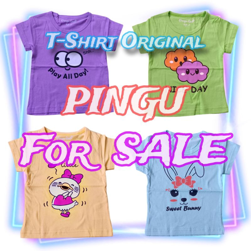 Tshirt pingu, kaos anak cewek, kaos oblong pingu
