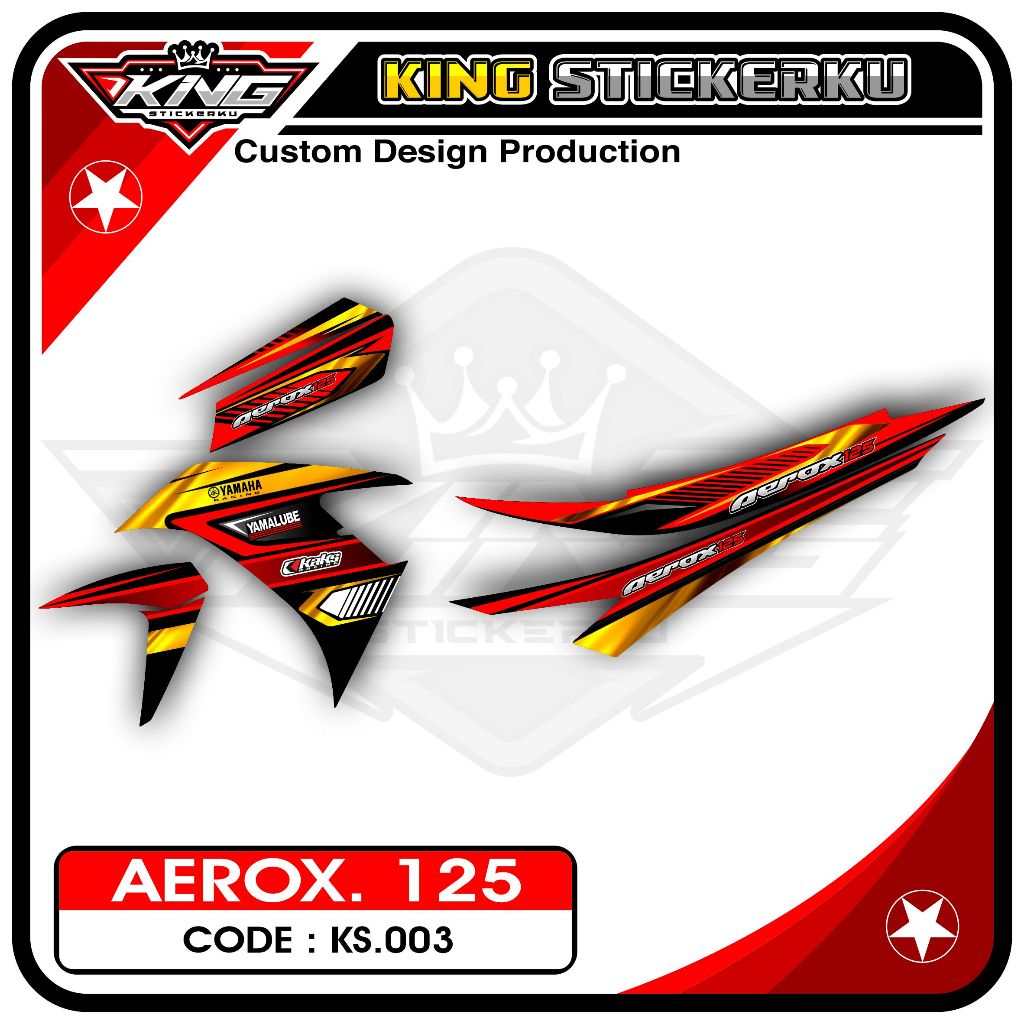 Sticker Striping List Variasi Aerox 125 - Stiker Striping Aksesoris Motor Aerox 125. KS.03