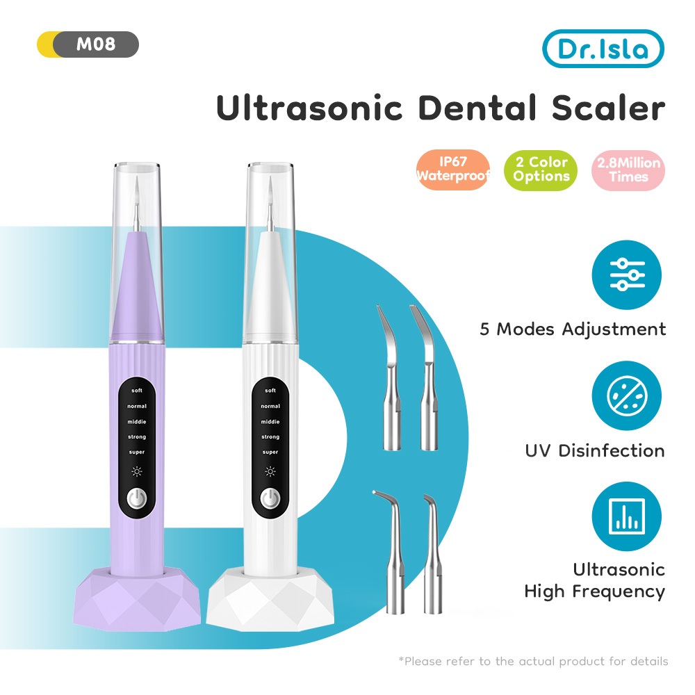 Dr.isla Pembersih Karang Gigi Electric Teeth Cleaner Smart Ultrasonic Scaling Cas Portable Pengisian