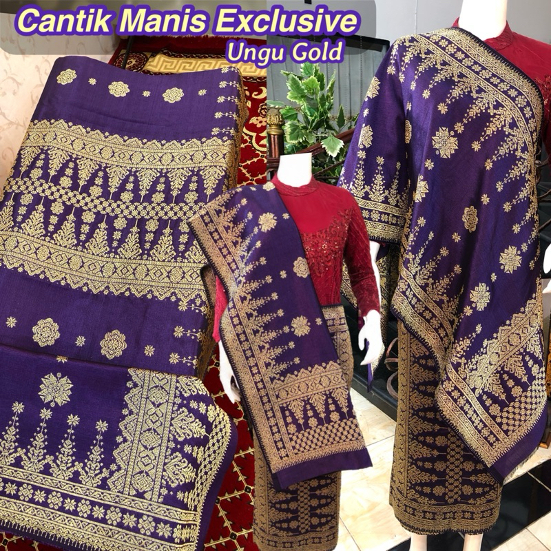 Songket Cantik Manis Exclusive Ungu Gold / Songket tenun asli palembang / ilham songket palembang