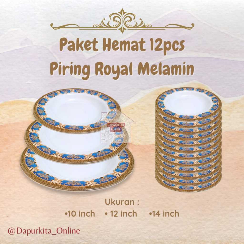 SATU SET 12 PCS Piring Oval Royal Melamin / Paket Piring Melamin 12pcs / Piring Melamin 1 Lusin / 10
