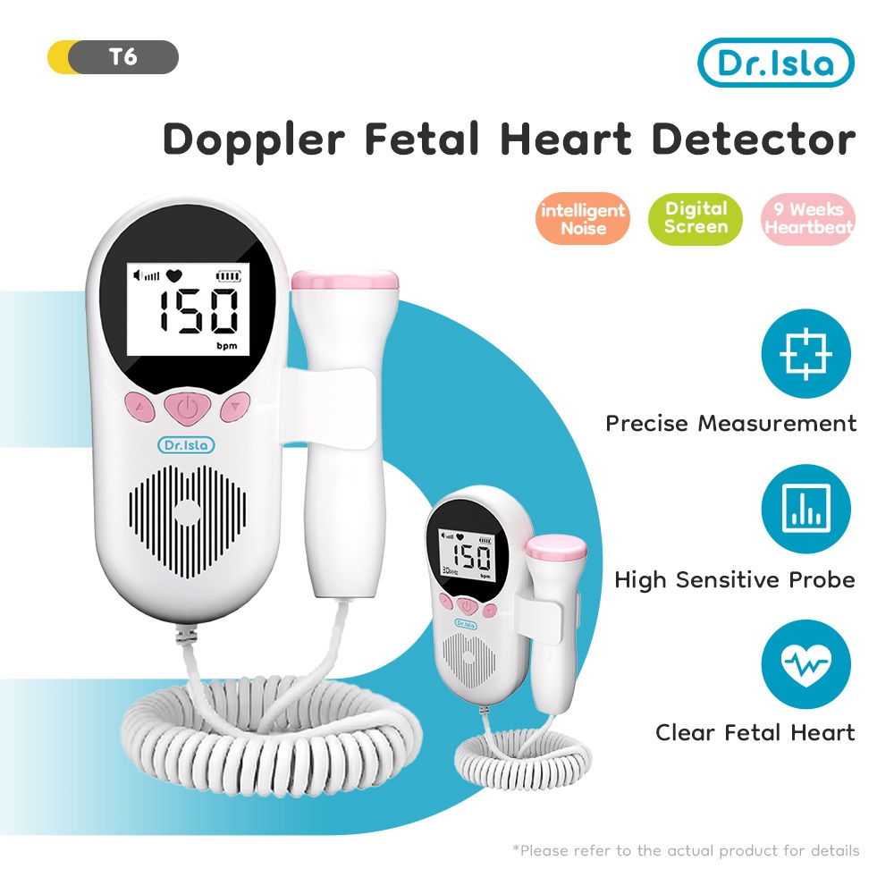 Dr.isla Dopler Detak Jantung Bayi Fetal Doppler 3.0MHz Fetal Doppler Alat Deteksi Jantung Janin Bayi