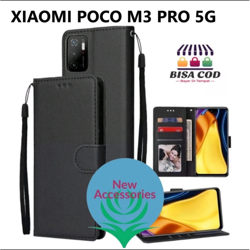 XIAOMI POCO M3PRO (5G) FLIP LEATHER CASE PREMIUM-FLIP WALLET CASE KULIT UNTUK POCO M3 PRO (5G) - CAS