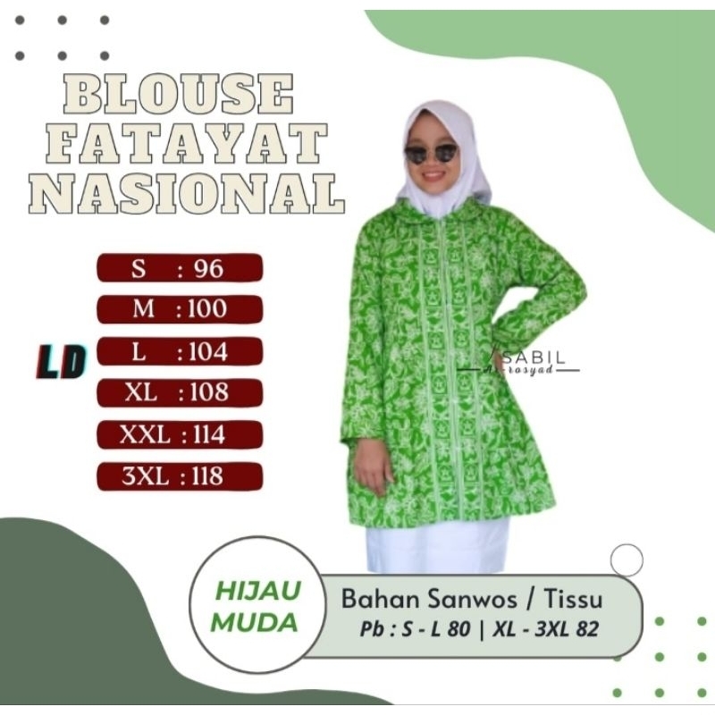 BATIK FATAYAT NASIONAL HIJAU MUDA