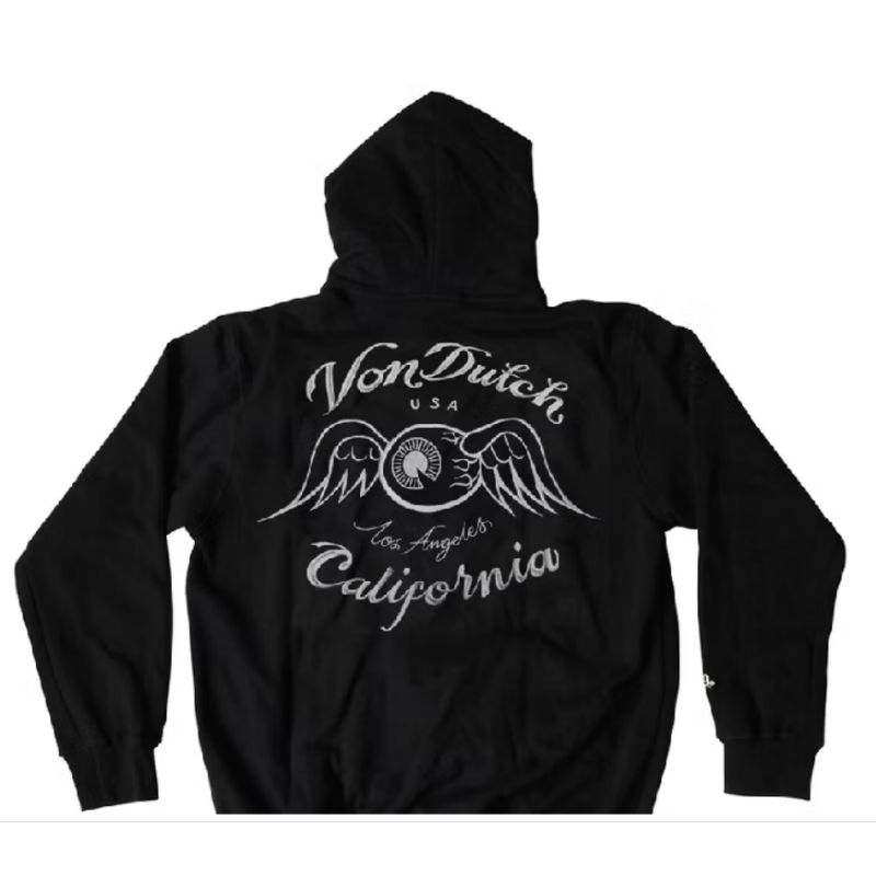 Von Dutch Zipper Hoodie 0881 Black ORIGINAL Size L