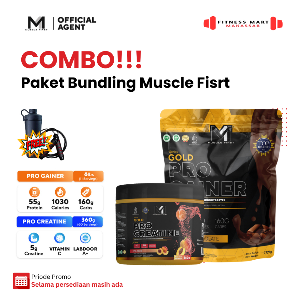 PAKET COMBO - MUSCLE FIRST - PRO GAINER 6LB + PRO CREATINE