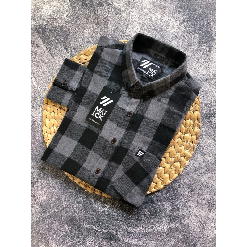 Matick Kemeja Flanel pria lengan panjang || Kualitas Premium Distro || Kemeja kotak kotak modern