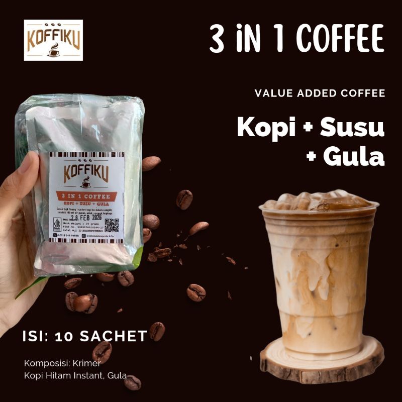 

KOFFIKU 3 in I Kopi+Susu+Gula 10 sachet