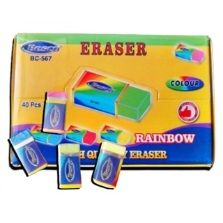 

[1 Pcs] Eraser Besco BC-567 Rainbow / Stip / Penghapus Pensil Besco BC-567 WarnaWarni