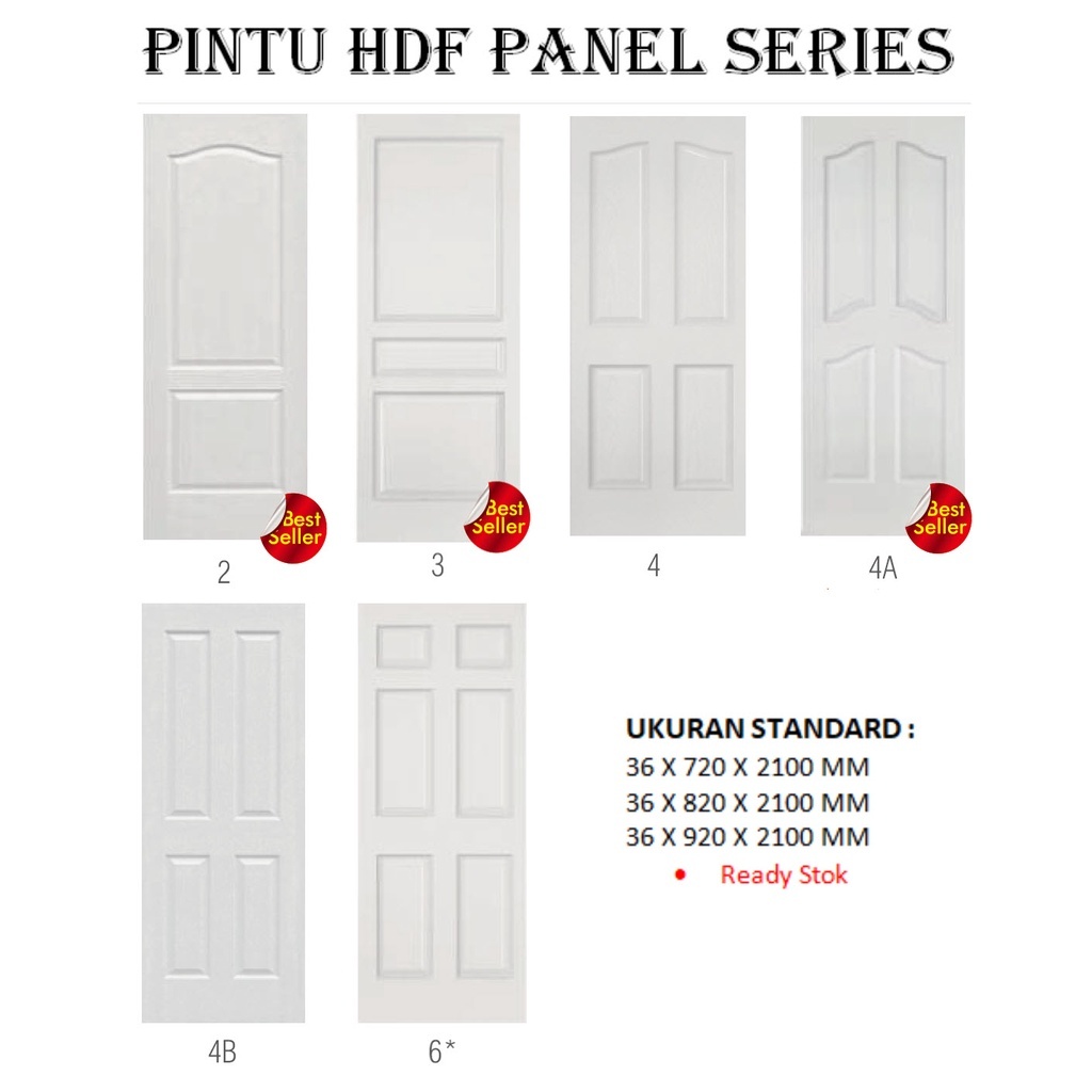 Pintu Kayu, Pintu Kamar, Pintu Rumah, Pintu HDF Panel series, pintu molded panel, pintu sleding slid