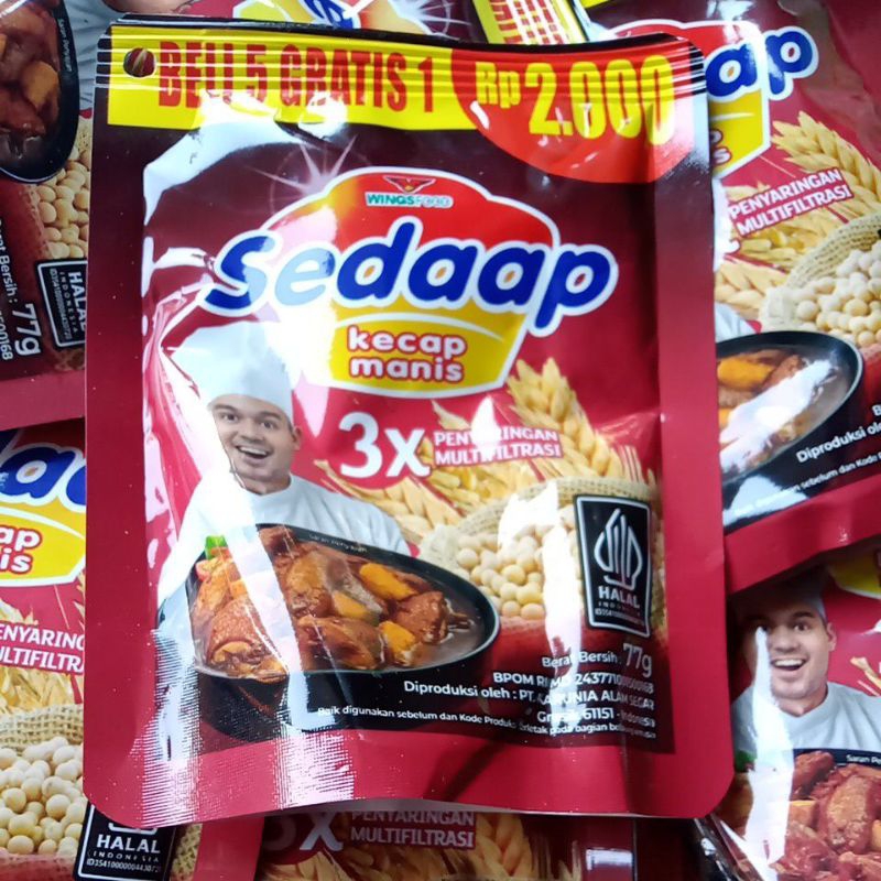 

Kecap Sedaap 5 bungkus + gratis 1