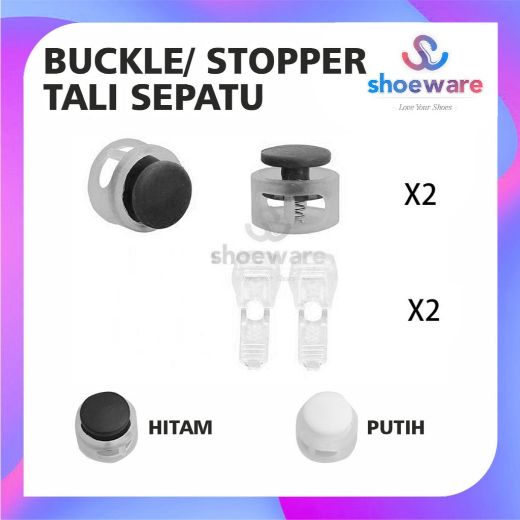 Stopper Tali Sepatu Praktis Sepasang Pengunci Tali Sepatu Anti Lepas