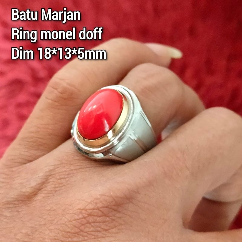 CINCIN PRIA BATU MARJAN RING MONELDOFF TANPA SAMBUNGAN IRAS