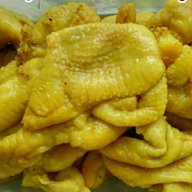 

Kulit ayam ungkep bumbu kuning 500gram