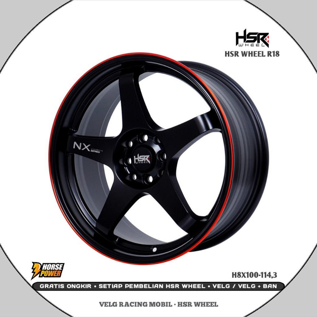 Velg R18 • Mobil 4 Baut Roda • Hsr Kailolo • Double Pcd 4x100 / 4x114,3 • Hsr Wheel