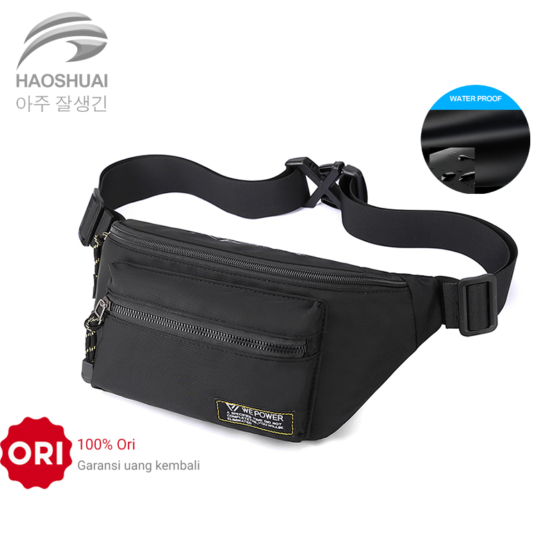 Tas Selempang Pria Wanita HAOSHUAI 5117 Waistbag Waterproof BAEOS