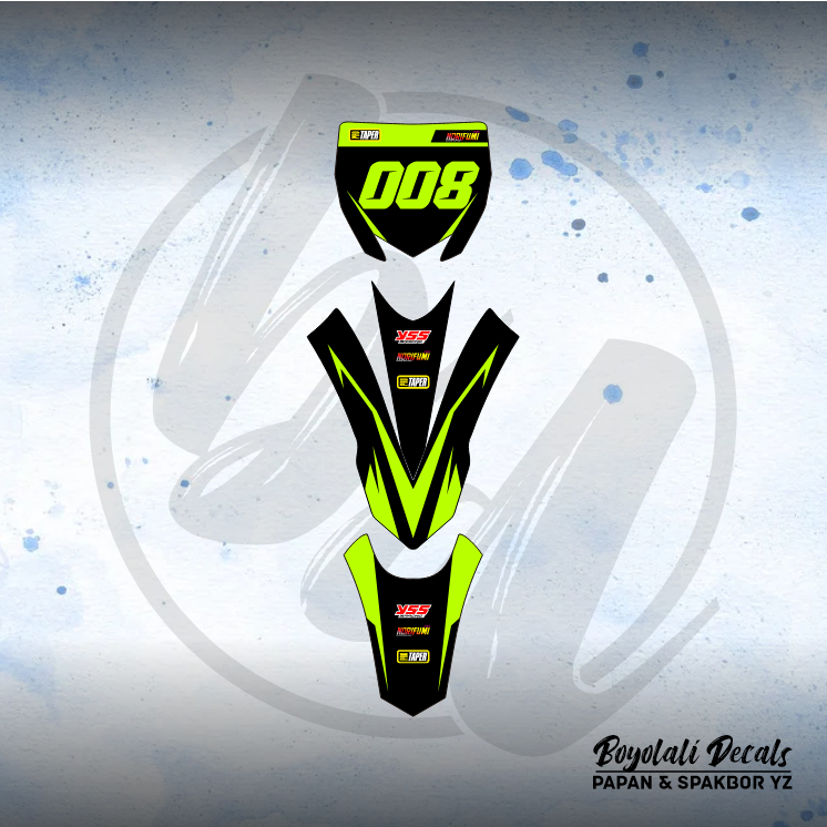DECAL STICKER PAPAN & SPAKBOR YZ NEW (001) DEKAL STIKER FULLBODY MERAH KUNING HIJAU BIRU GOLD EMAS O