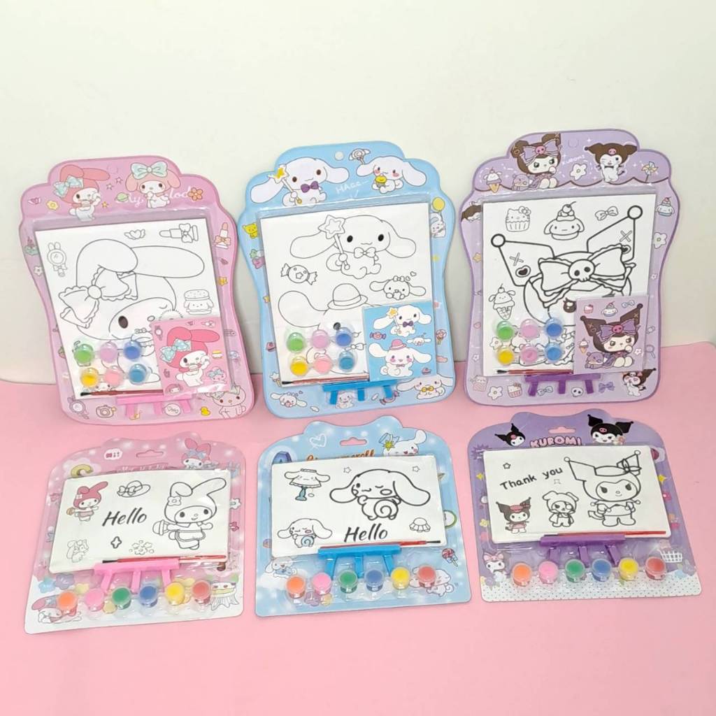 

DIY Set Lukis Edukasi Anak Mewarnai Watercolor Drawing Set Sanrio Kuromi Melody Cinnamoroll Bingkisan Lucu Aesthetic