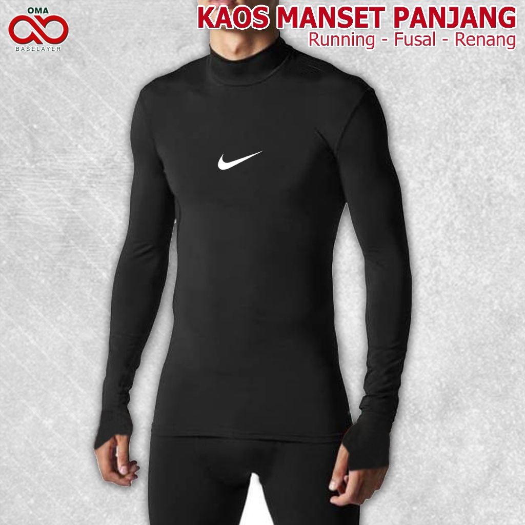 BEST SALE Kaos Baselayer Manset Olahraga Pria Laki Laki Lengan Panjang Futsal Renang