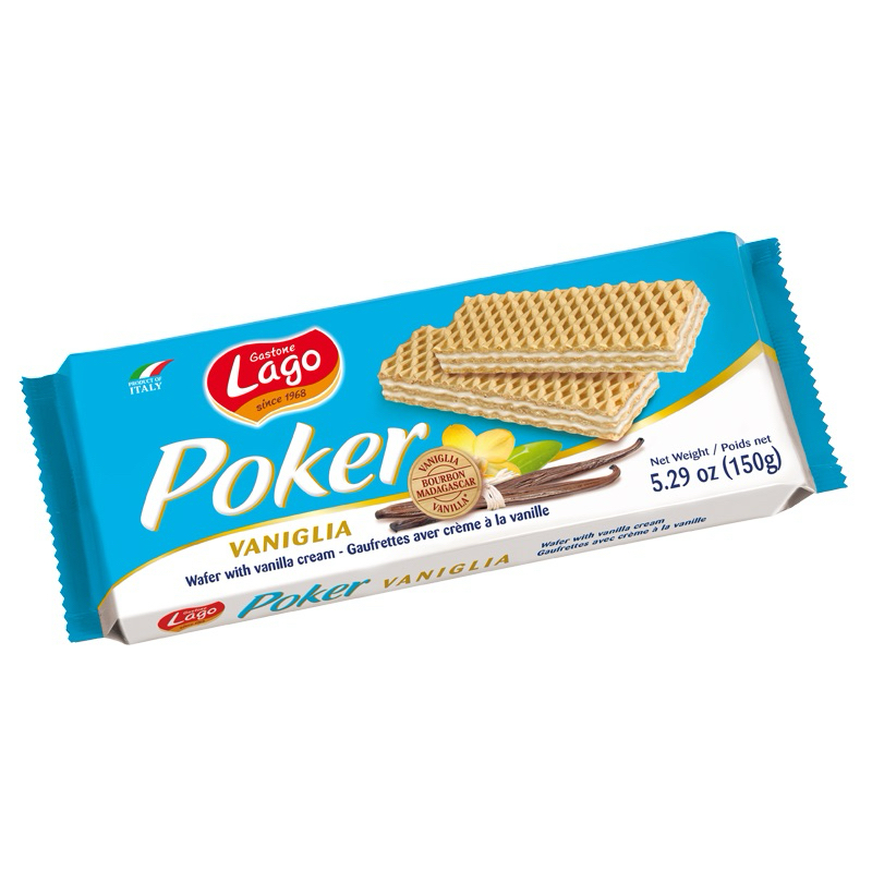 

GASTONE LAGO POKER Wafer 150 gr dupe loacker premium wafer import from Italy