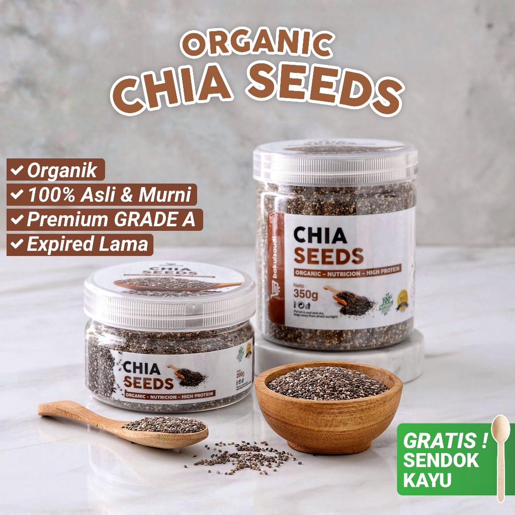 

Chia Seeds Organic Pure 100% Non GMO Diet / Chia Seed Biji Cia Black Chia Seeds Premium