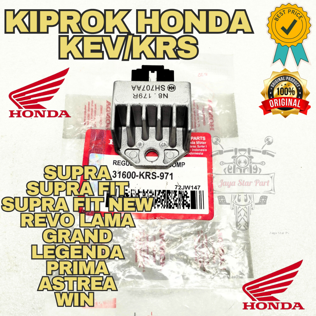 ORI KIPROK REGULATOR KEV HONDA SUPRA GRAND LEGENDA PRIMA WIN ASTREA KUALITAS