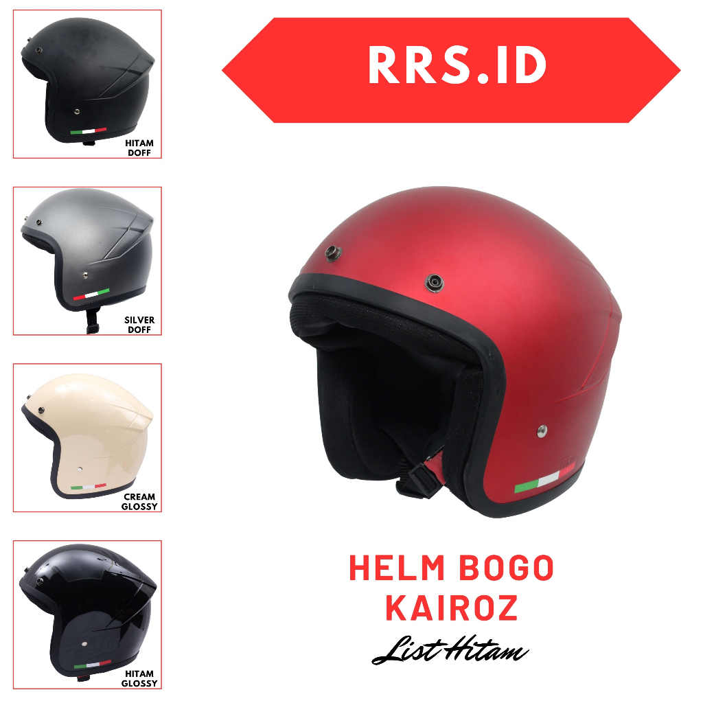 Helm Bogo Kairoz List Hitam Tanpa aksesoris