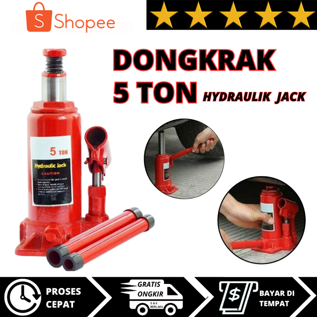 5 TON DONGKRAK BOTOL HIDROLIK HYDRAULIC JACK 5TON