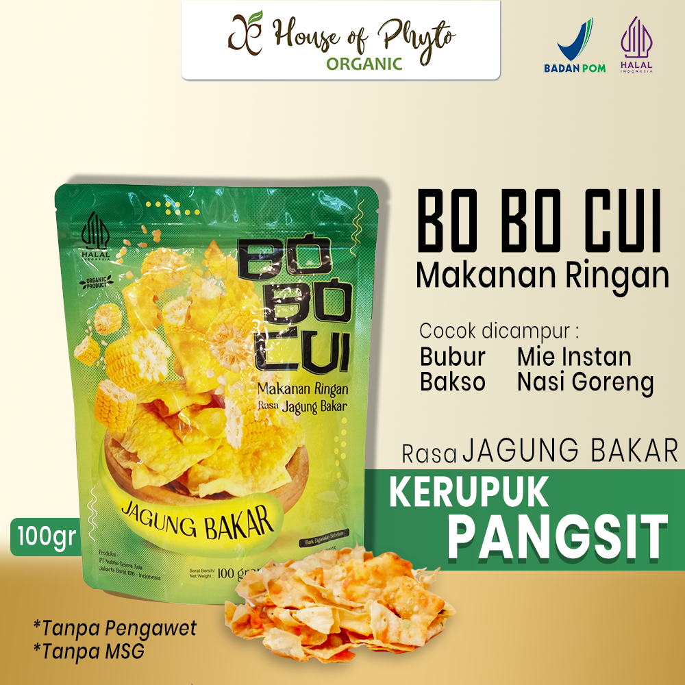 

Bobocui Crackers ORGANIUM Cemilan Kerupuk Pangsit Jagung Bakar - 100g