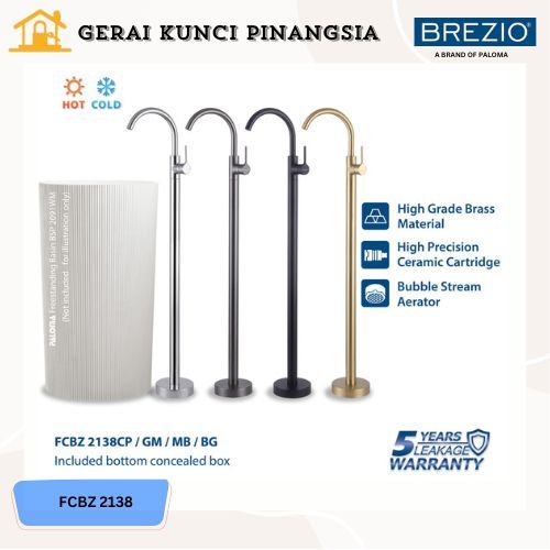 BREZIO Keran Wastafel Freestanding Floor Standing Pedestal Cuci Tangan Kran Air Panas Dingin Berdiri