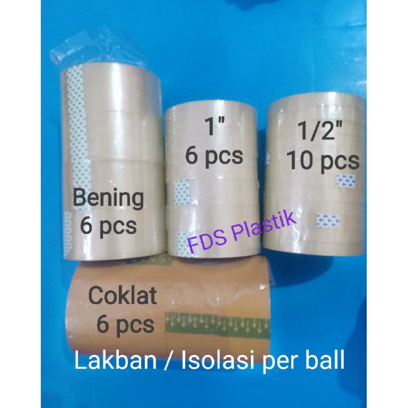 

Lakban / Isolasi bening /coklat 72 Yard per slop