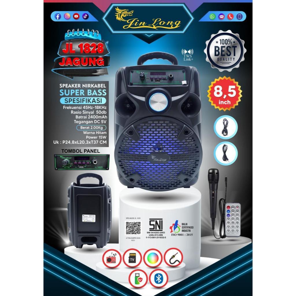 Speaker JINLONG 8,5 Inch JL 1828 Portable