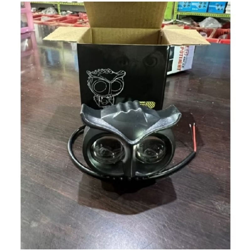 lampu tembak owl 2 lensa ABS super terang 20 Wat DC 12-24 volt motor mobil