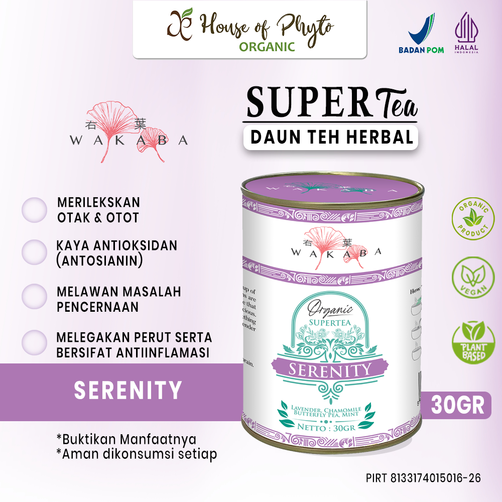 

Supertea Serenity WAKABA Herbal Teh bagus untuk kulit dan antiinflamasi - 30g