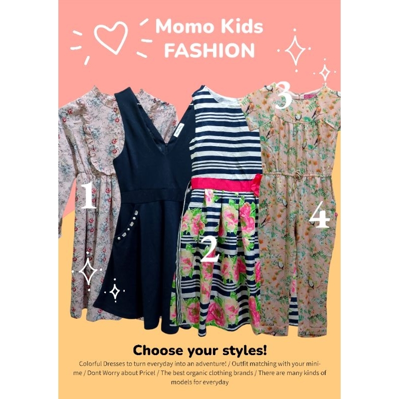 Preloved Baju Dress Anak Tanggung Remaja Kaos Setelan Jeans Dress Pesta Kembang Anak