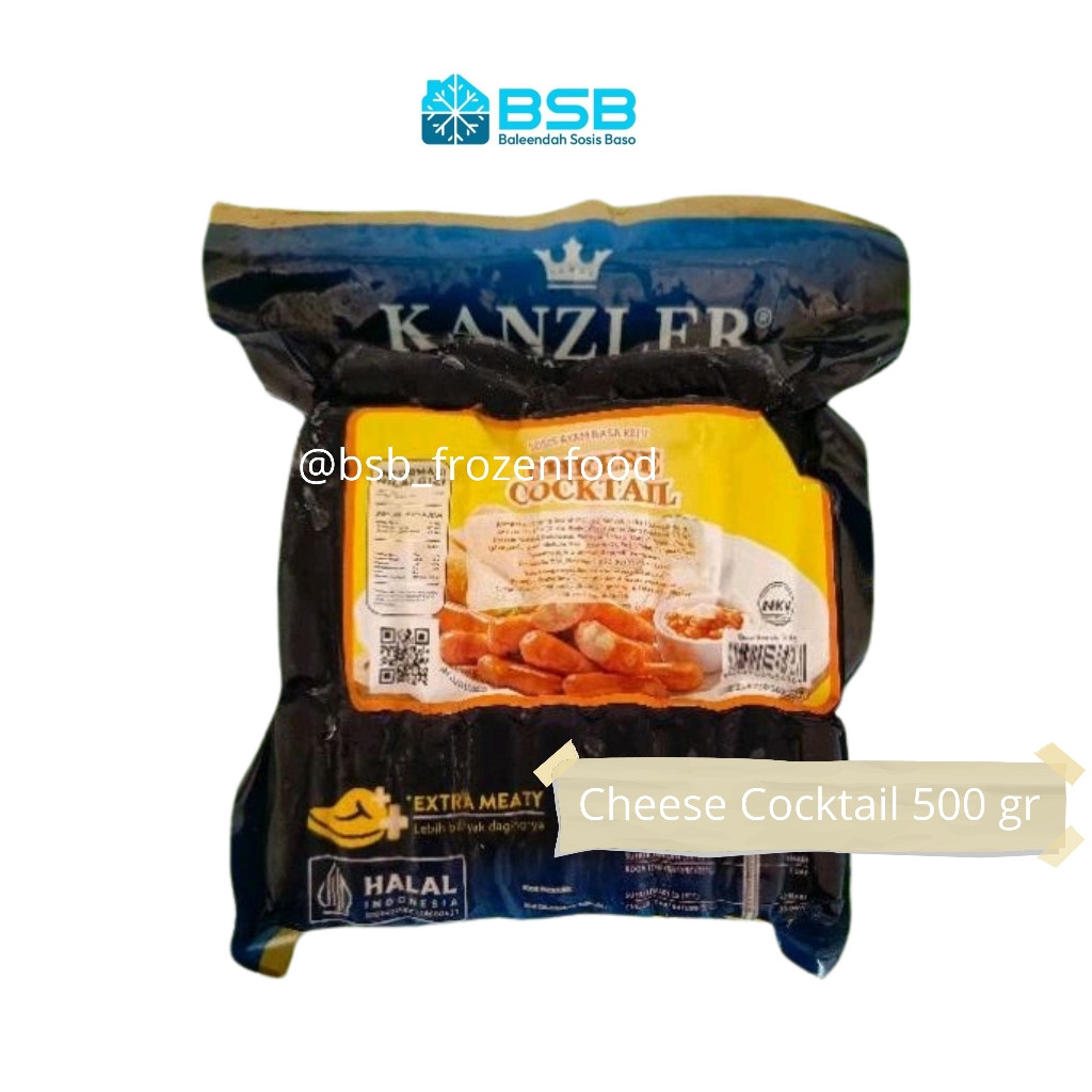 

Sosis Kanzler Cheese Cocktail 500gr - Sosis Ayam Rasa Keju