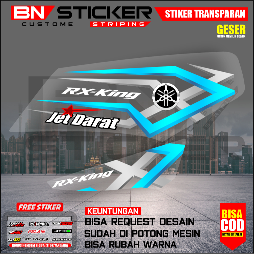 STRIPING DECAL RX KING FACELIFT CUSTOM TRANSPARAN STRIPING RX KING VIRAL UV PREMIUM MAX DECAL IX-17