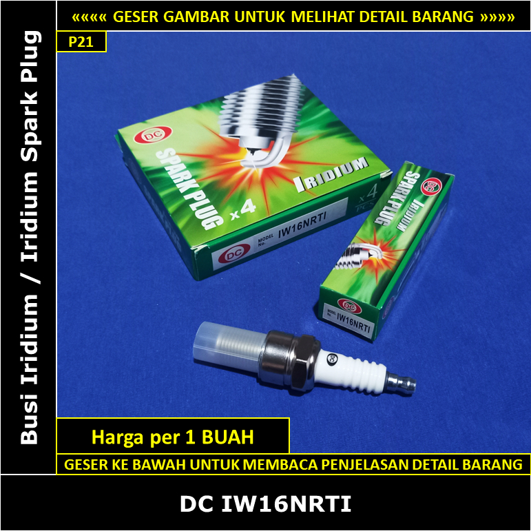 Busi Iridium Daihatsu Charade Turbo 1000 cc CB G11R 1983-1987 DC IW16NRTI Iridium Spark Plug