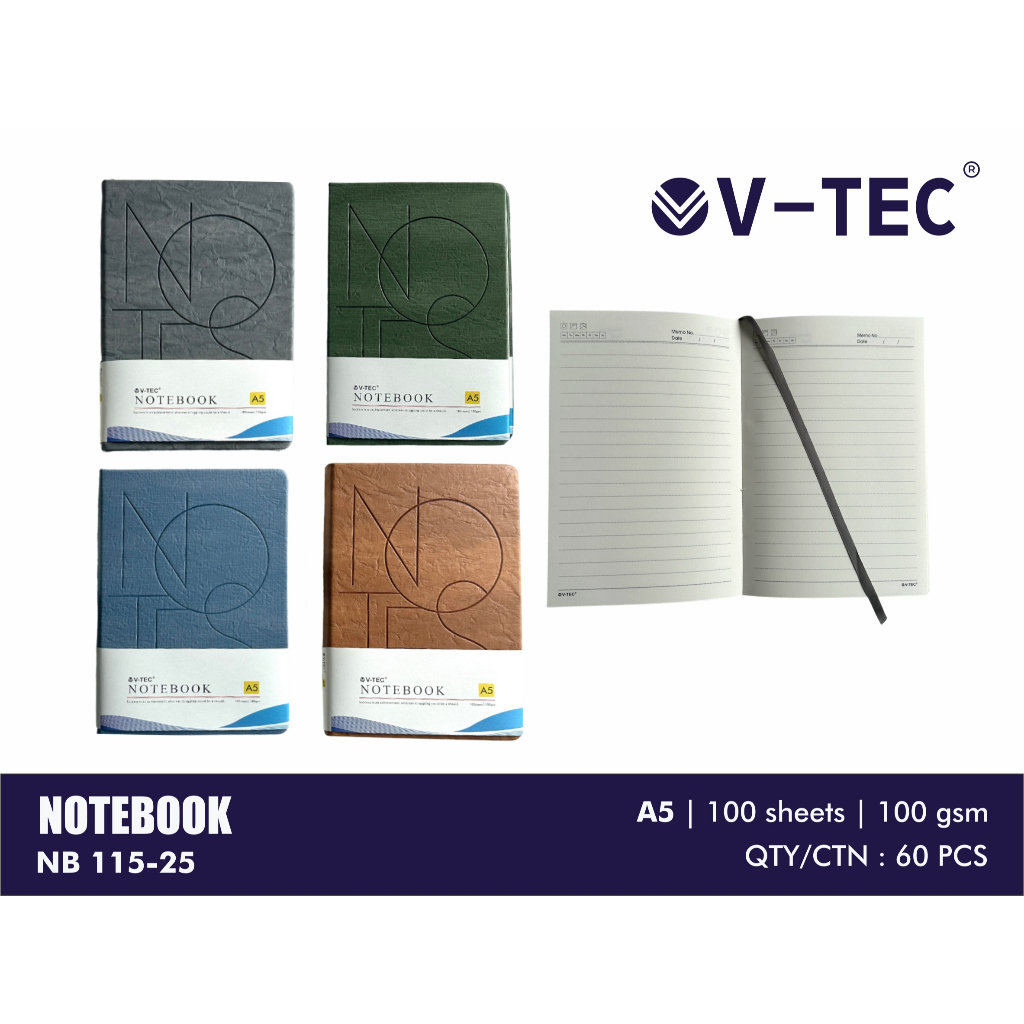 

V-TEC Binder Book Buku Binder Buku Catatan Notebook Kecil Buku Catatan A5 NB 115-25