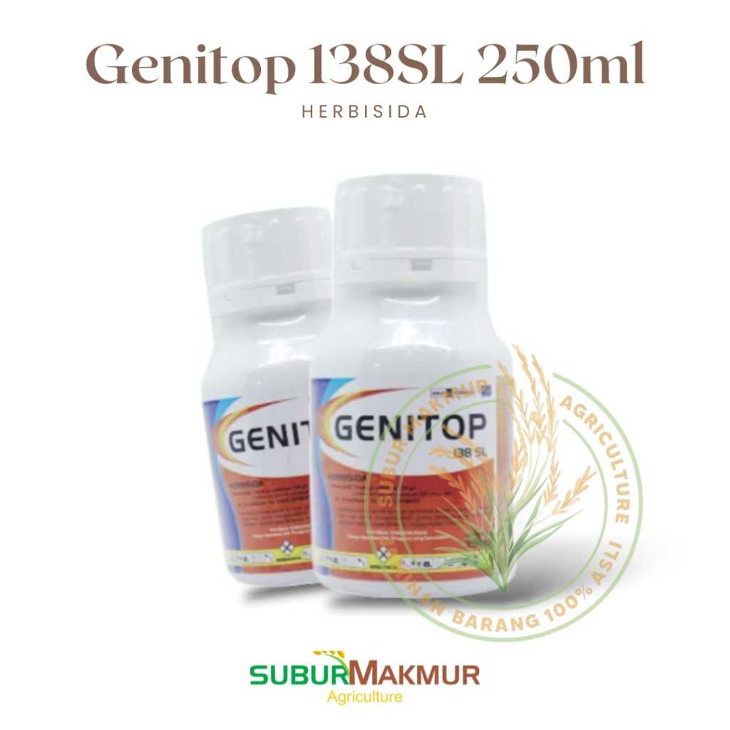 Herbisida Genitop 138SL 250ML Parakuat Diklorida Pengendali Gulma Pembasmi Rumput Liar